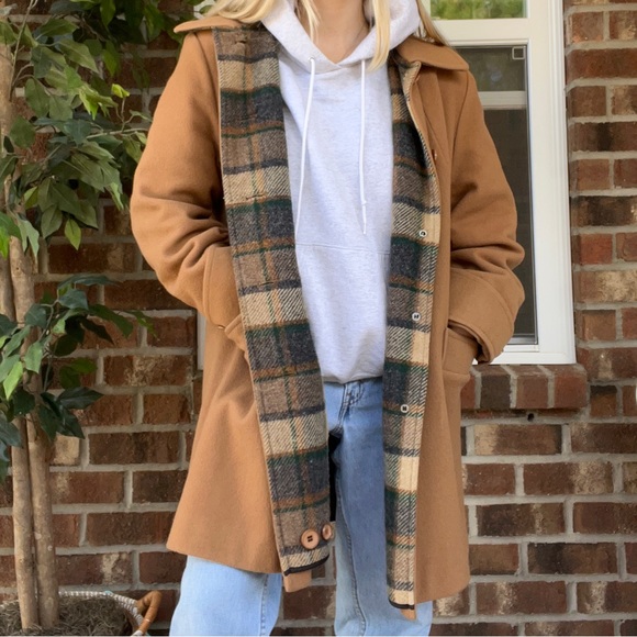 Vintage 70s - 80s Plaid Wool Penguin Coat - Picture 5 of 13